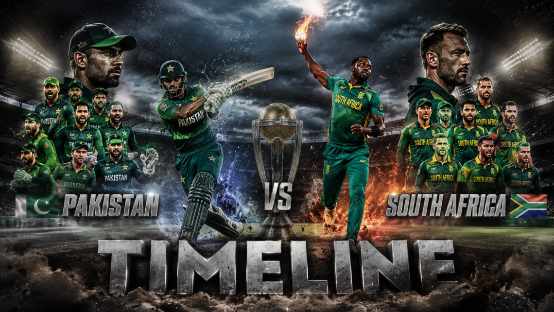 Pakistan National Cricket Team Vs South Africa National Cricket Team Timeline